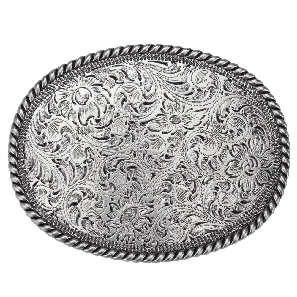 Pattern Antique Silver Belt Buckle