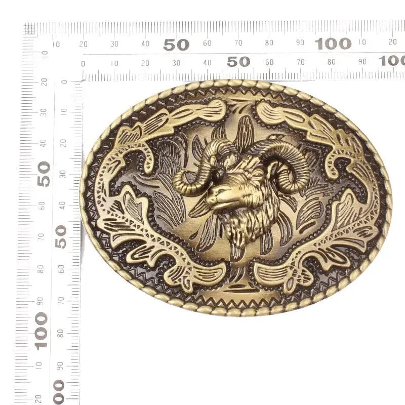 Goat Sheep Head Belt Buckle for Men