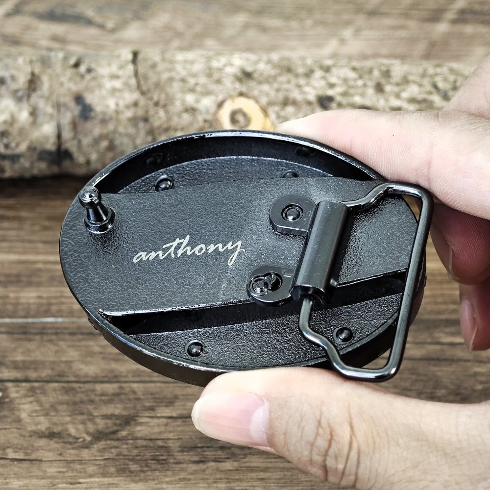Cool Belt Buckle – Custom Text Engraved on the Back