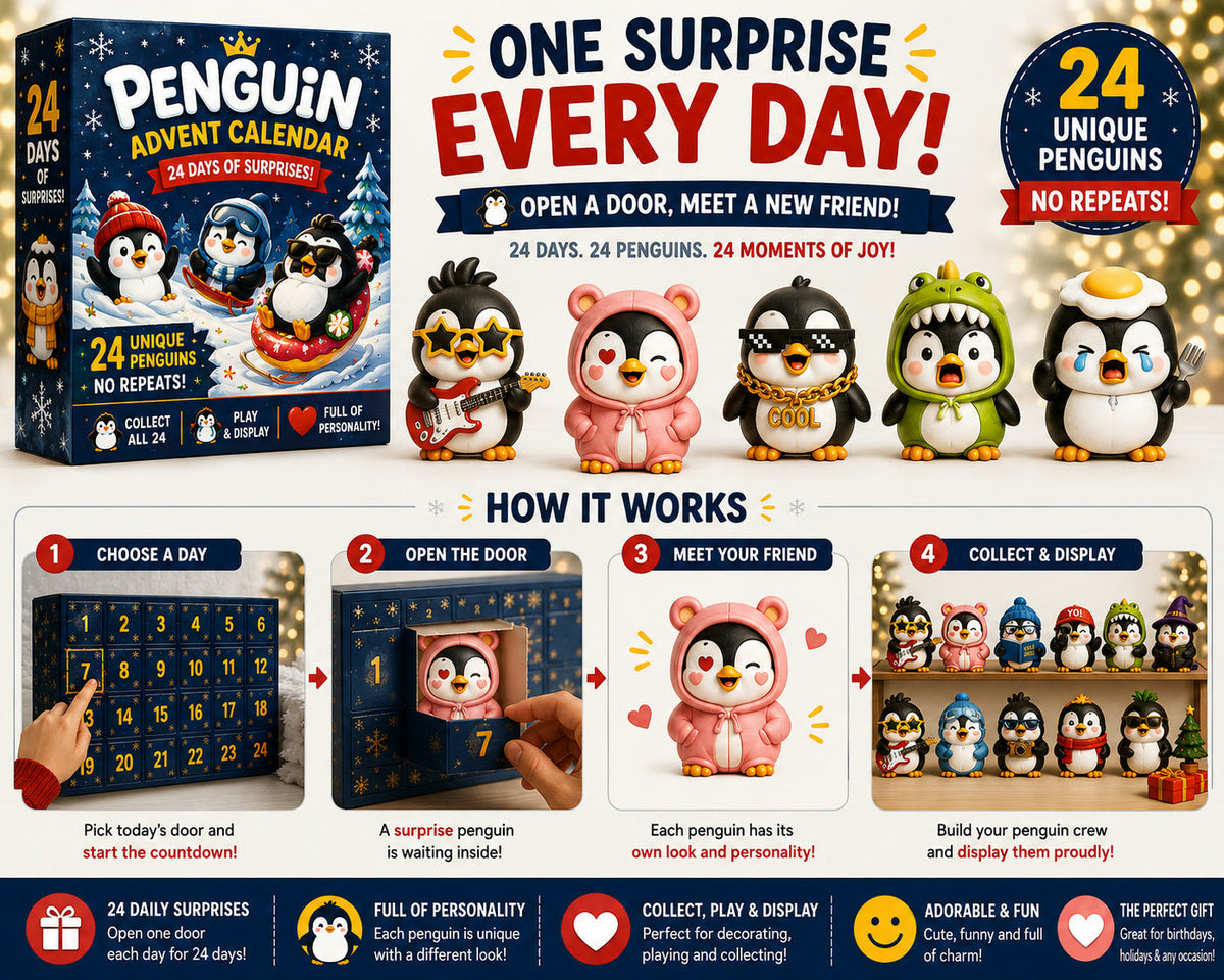 Penguin Advent Calendar 2026 - 24 Unique Penguin Figurines