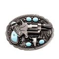 Pistol Imitation Turquoise Western Belt Buckle