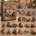 Pit Bull Advent Calendar 2026 - 24 Pit Bull Christmas Ornaments