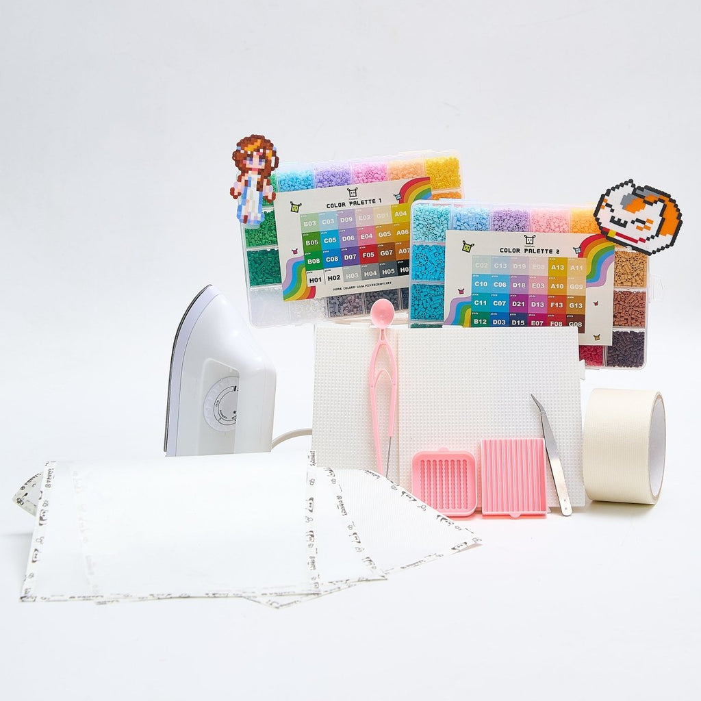 Pixie Beads 48 Starter Combo Box Set with Tool Set - 24.000 Mini Fuse Beads 2.6mm
