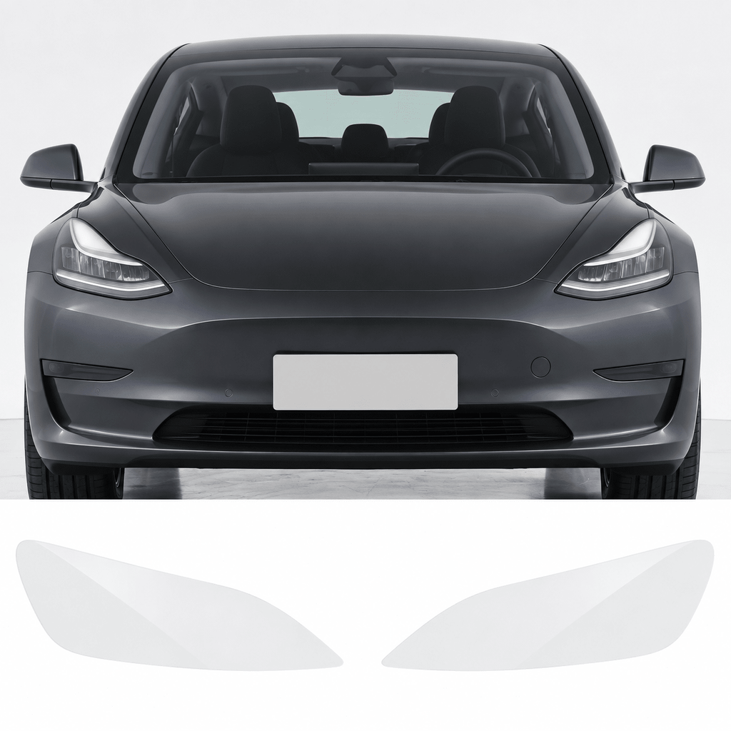 Pre-Cut TPU Headlight Protection Film for Model 3 | Clear, Smoked & Photochromic