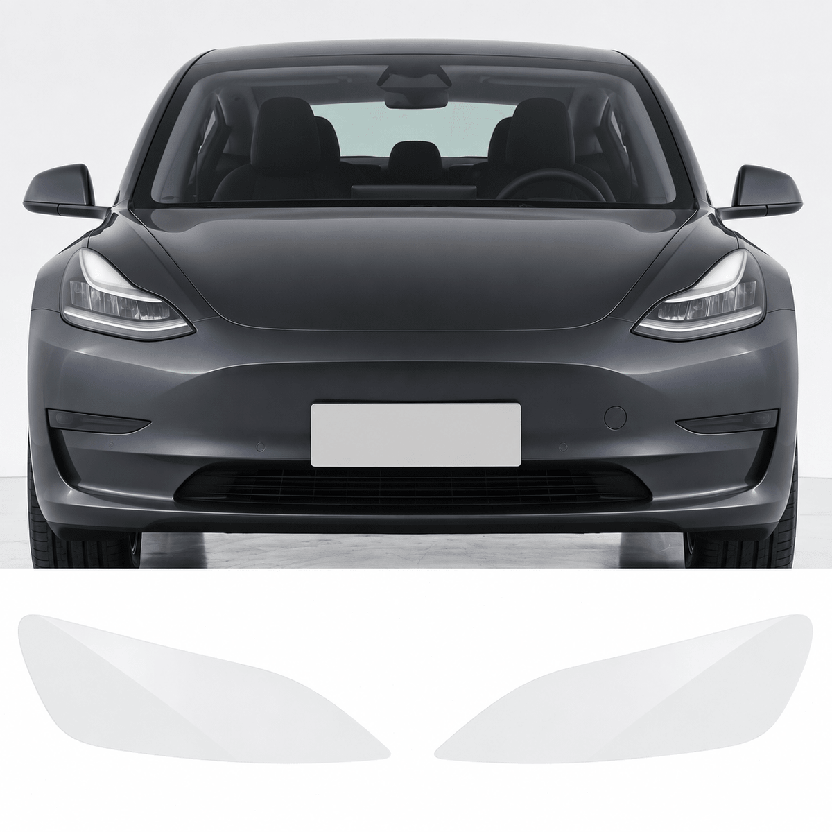 Pre-Cut TPU Headlight Protection Film for Model 3 | Clear, Smoked & Photochromic