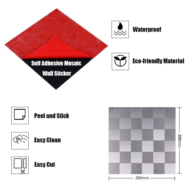 Sikunuo | 3D Metal Self Adhesive Brick Wall Stickers
