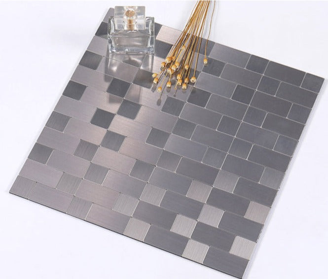 Sikunuo | 3D Metal Self Adhesive Brick Wall Stickers