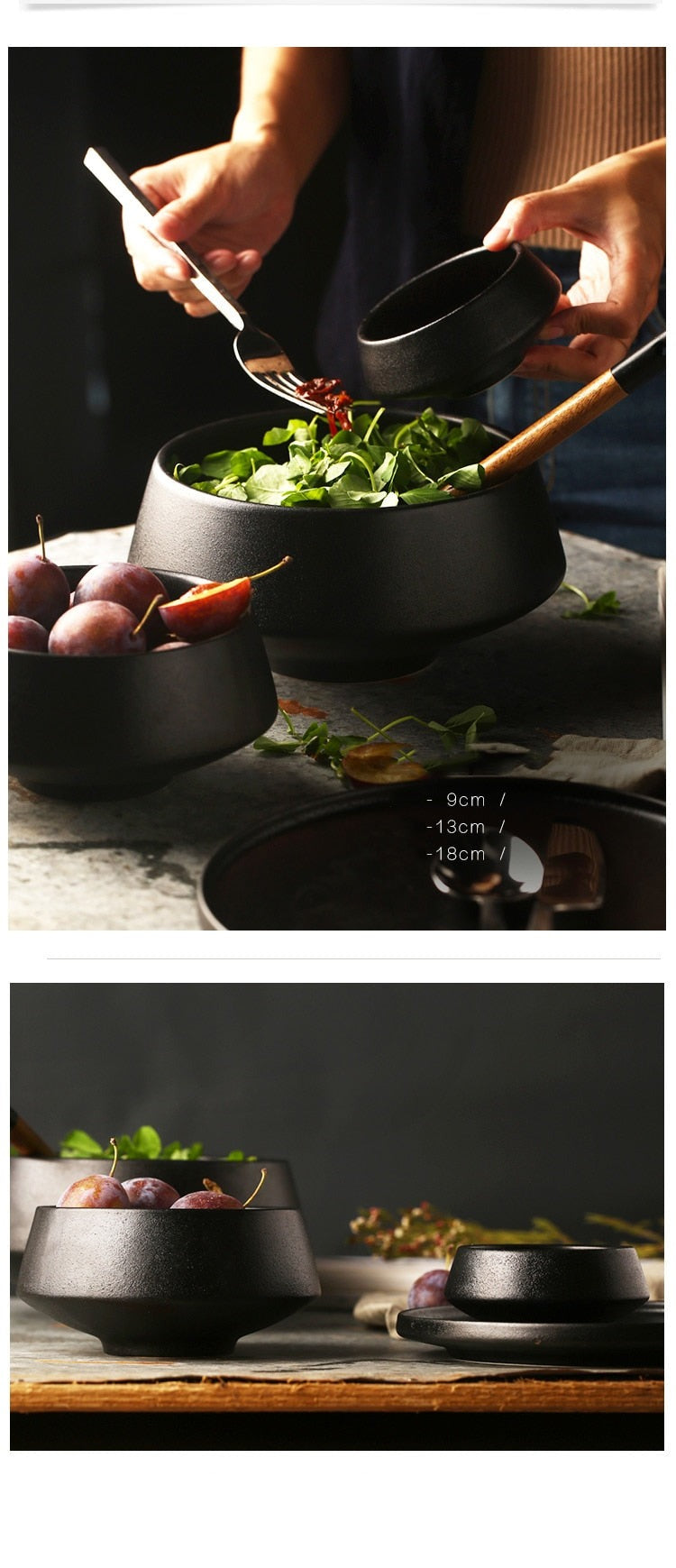 Sikunuo | Elegant Matte Black Snack Bowl