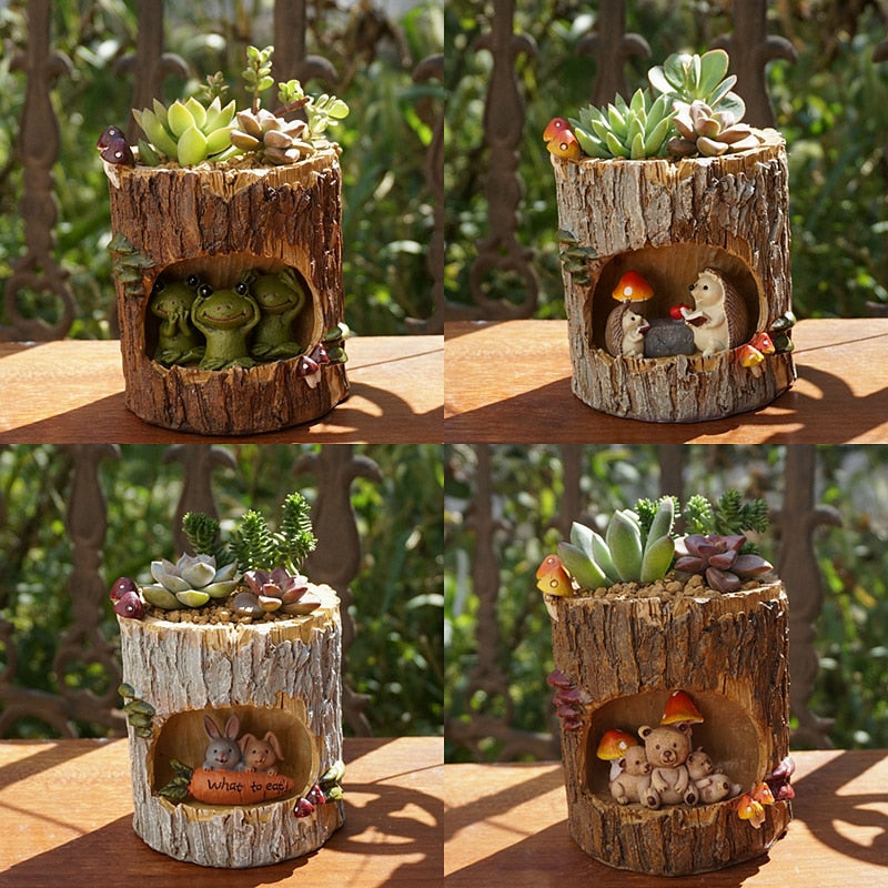 Sikunuo | Creative Animal Life Resin Flower Pots