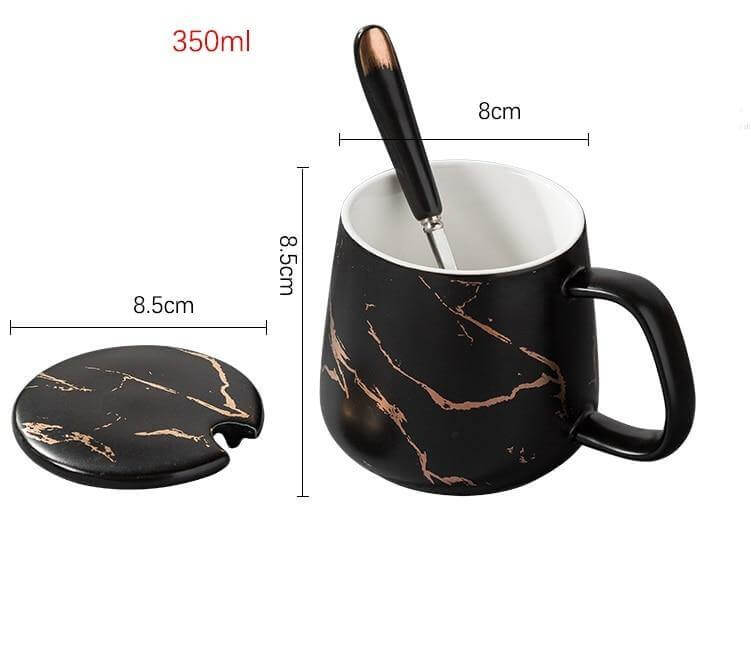 Sikunuo | Elegant Marble Ceramic Coffee Mug Gift Set