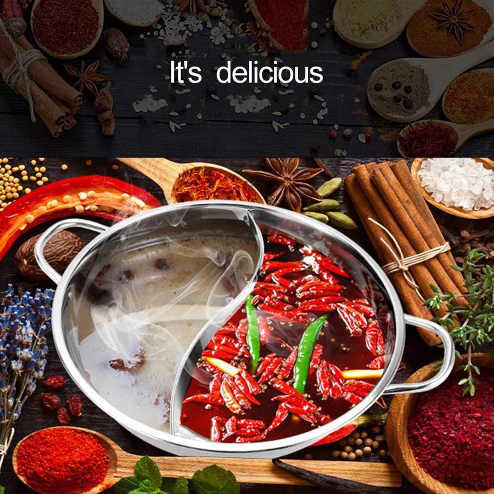 Sikunuo | Hot Pot Twin Divided Stainless Steel Pan