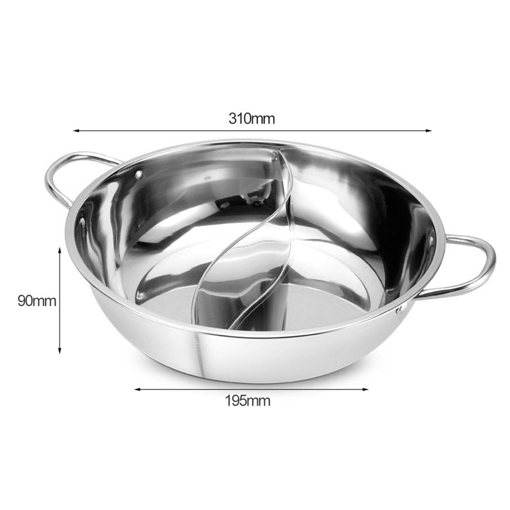 Sikunuo | Hot Pot Twin Divided Stainless Steel Pan