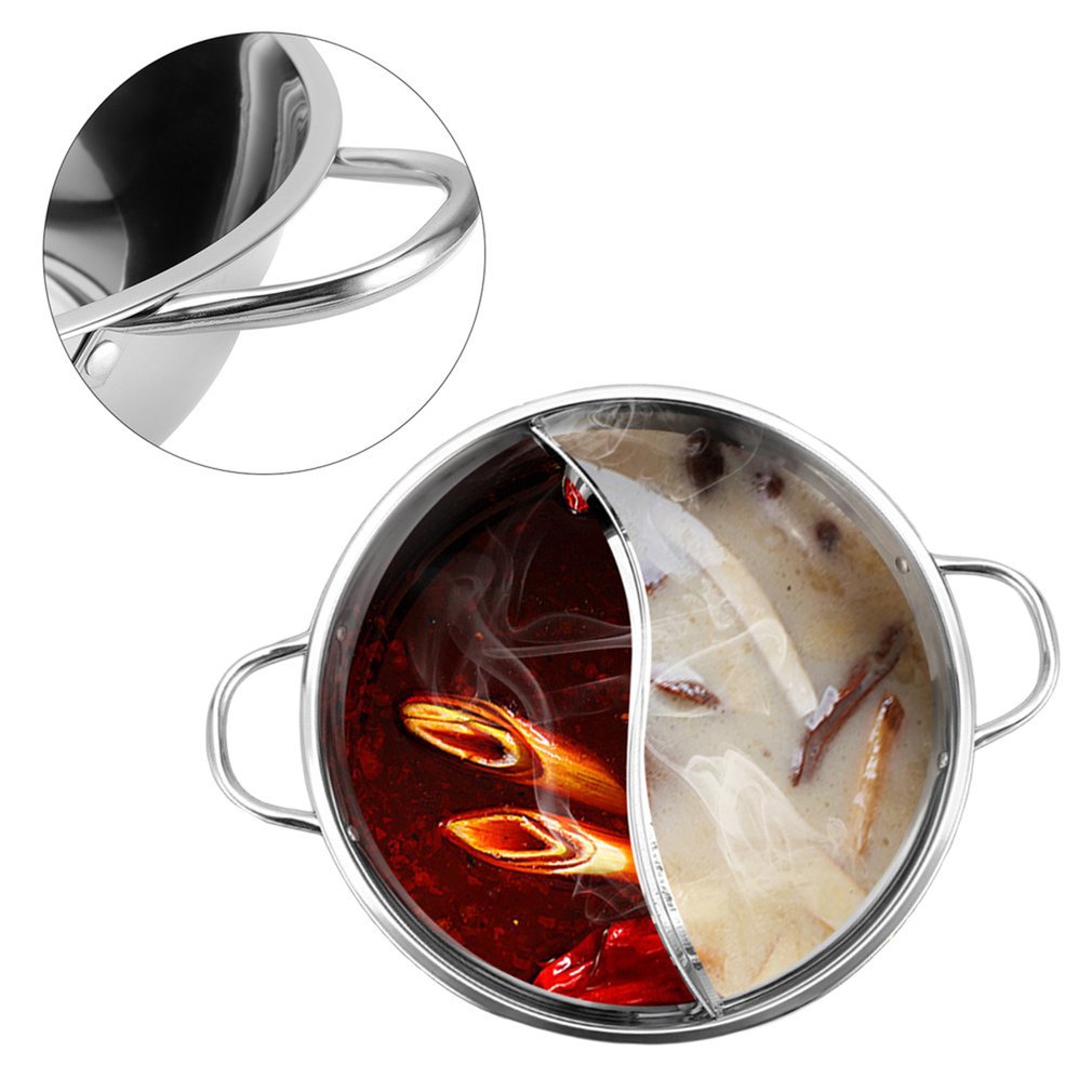 Sikunuo | Hot Pot Twin Divided Stainless Steel Pan