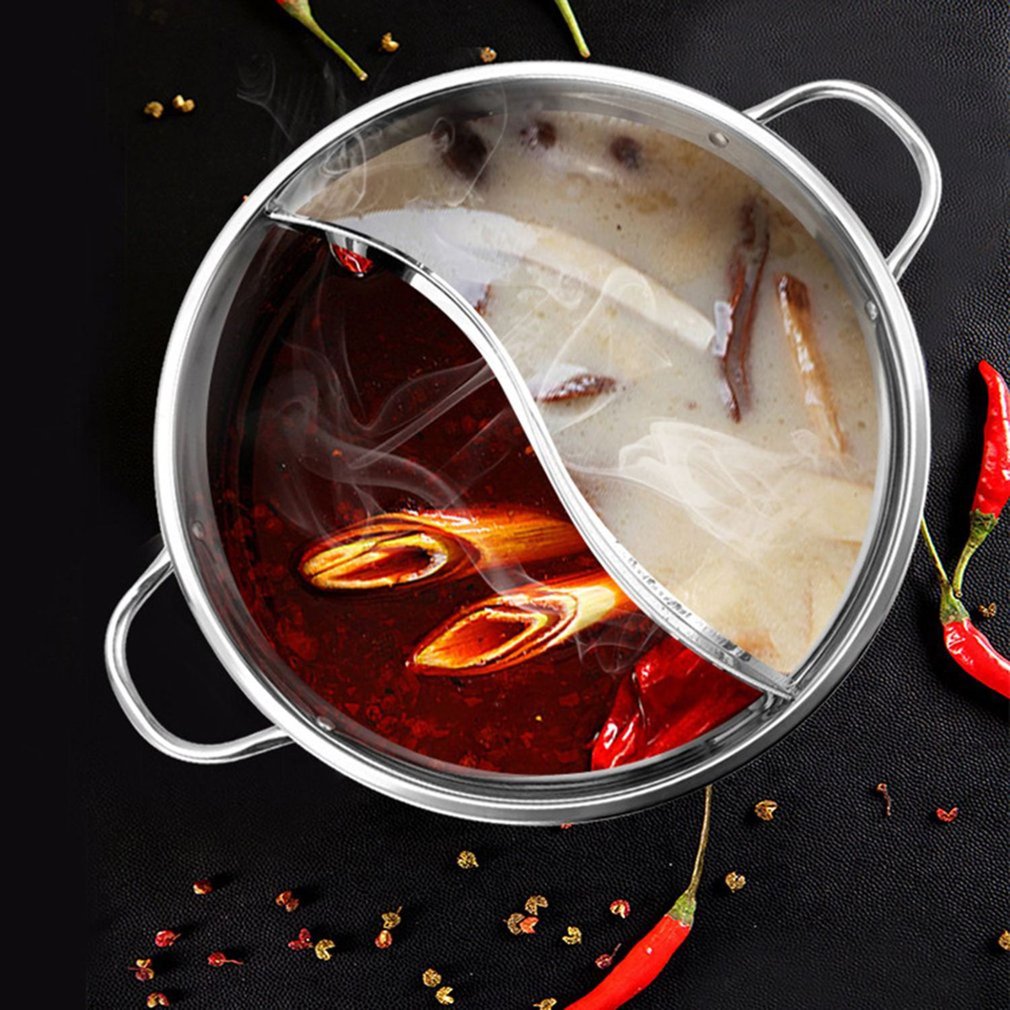 Sikunuo | Hot Pot Twin Divided Stainless Steel Pan