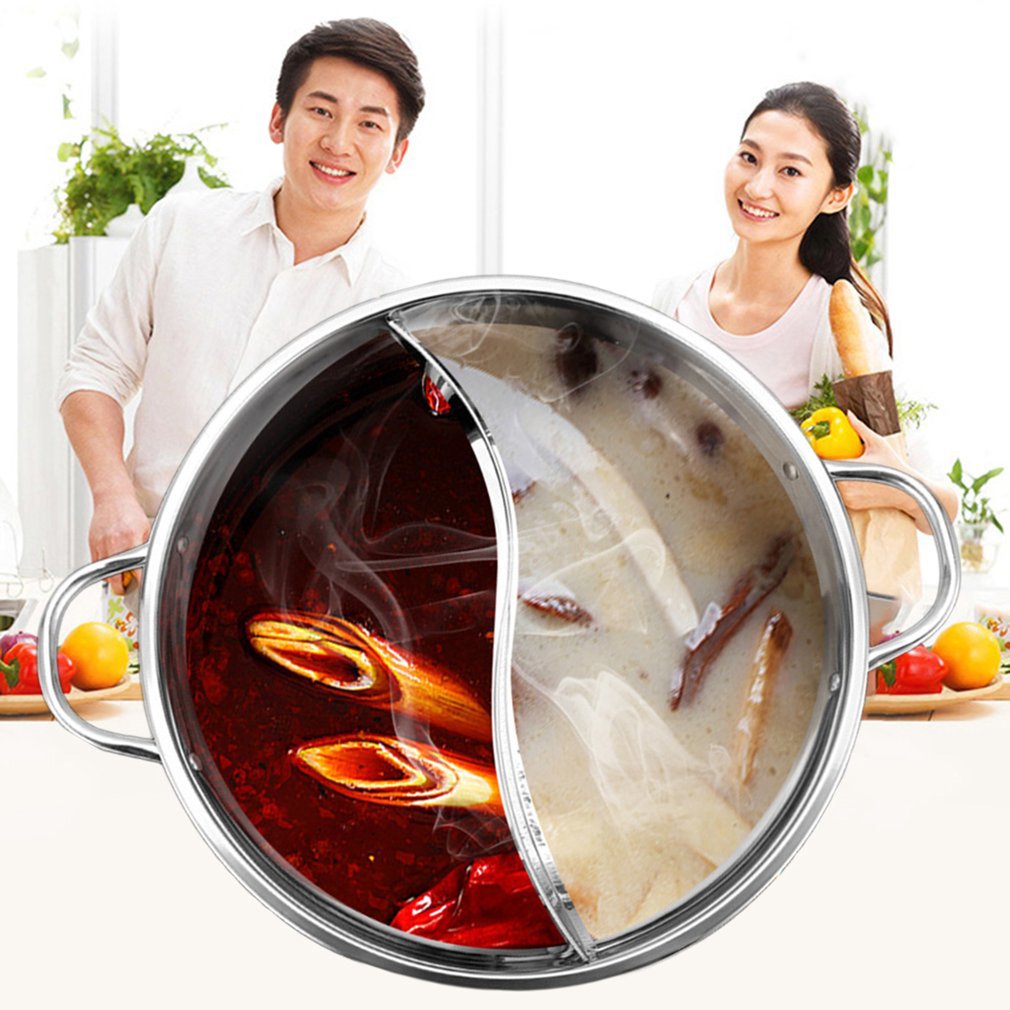 Sikunuo | Hot Pot Twin Divided Stainless Steel Pan