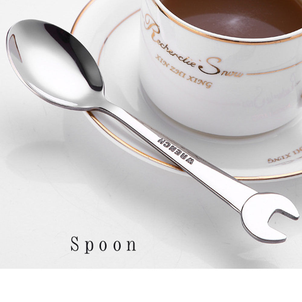 Sikunuo | Creative Wrench Shape Fork Spoon Cutlery Set