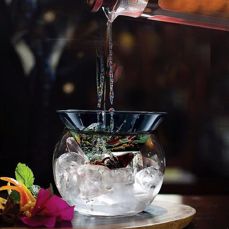 Sikunuo | Crystal Iced Cone Cocktail Glass