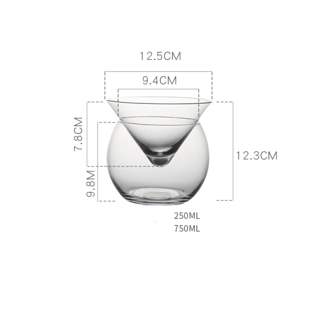 Sikunuo | Crystal Iced Cone Cocktail Glass