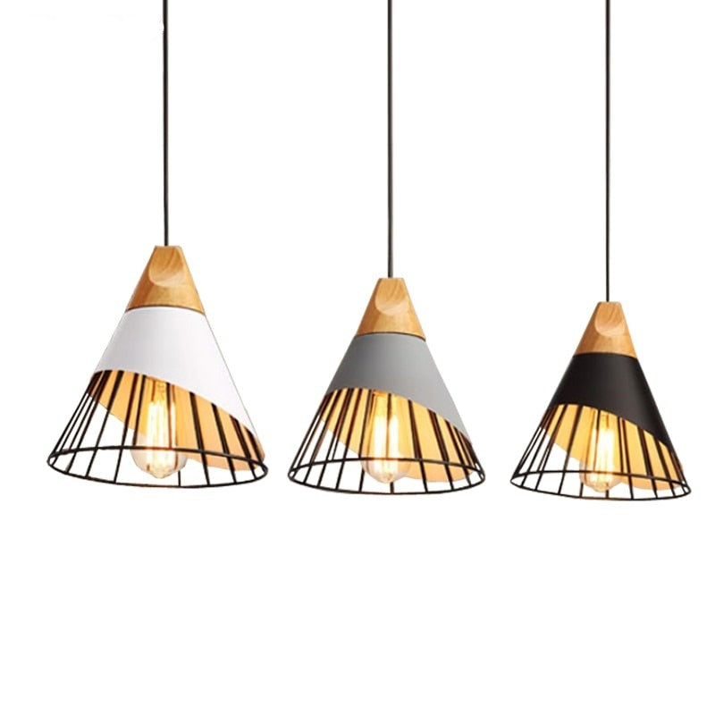 Sikunuo | Modern Wooden Cone Pendant Lights