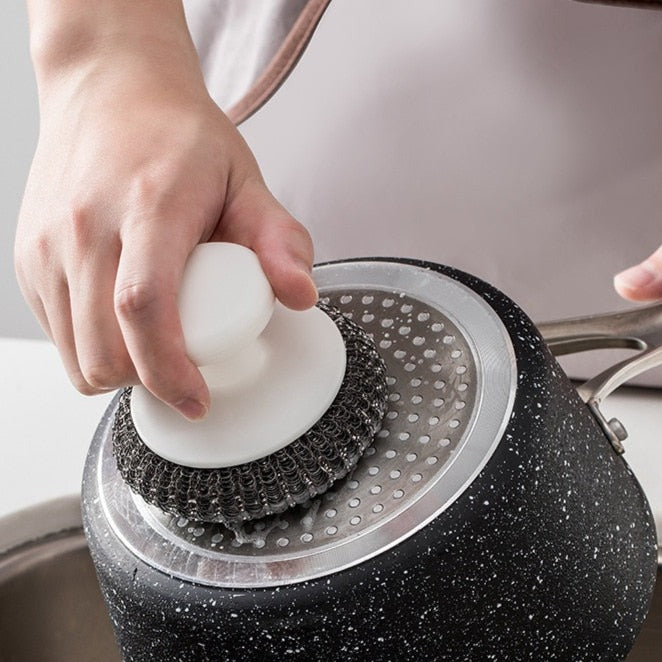 Sikunuo | Easy Dishwashing Stainless Steel Ball Brush