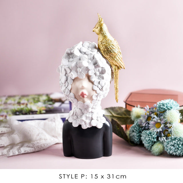Sikunuo | Nordic Bubble Bow-Knot Girl Sculpture Home Decor