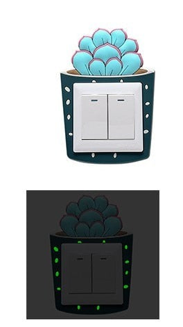 Sikunuo | Luminous Cactus Socket Cover Sticker