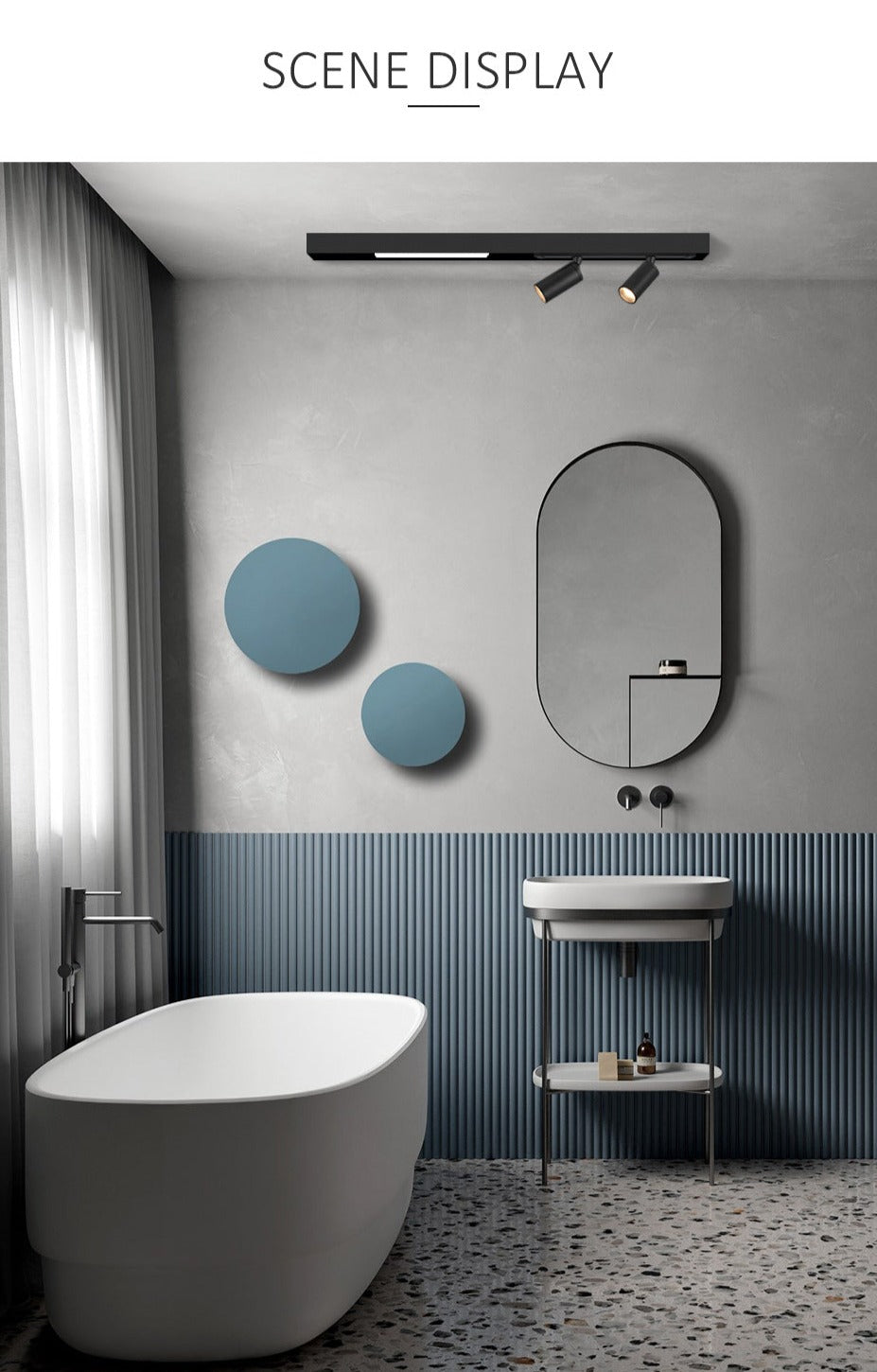 Sikunuo | Wall-Mounted Black Continuous Magnetic Track System Light