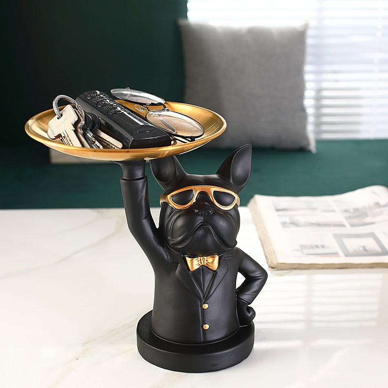 Sikunuo | Nordic Fancy Bulldog Storage Tray Home Decor