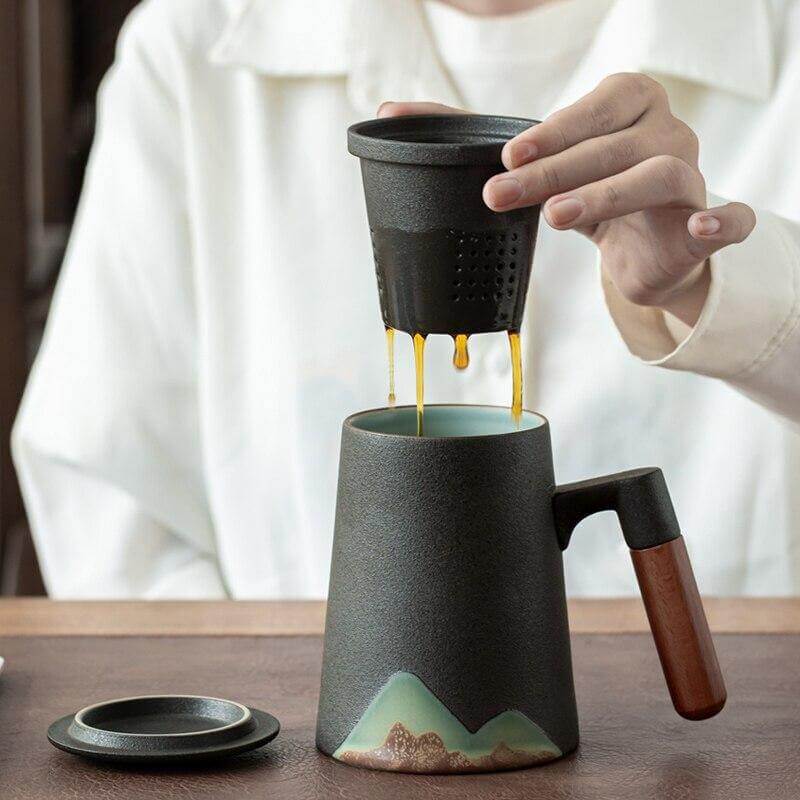 Sikunuo | Mountain Art Ceramic Tea Mugs With Filter