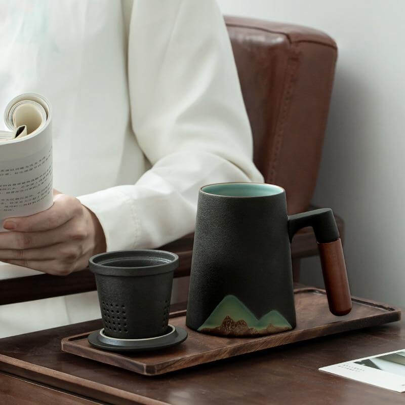 Sikunuo | Mountain Art Ceramic Tea Mugs With Filter