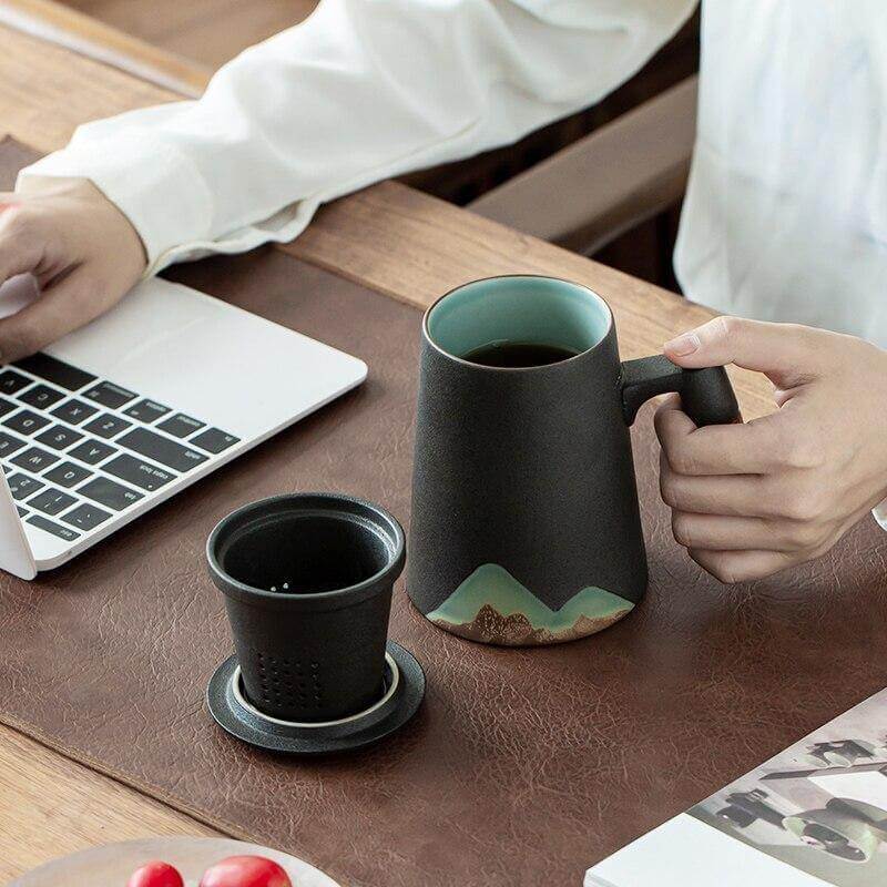 Sikunuo | Mountain Art Ceramic Tea Mugs With Filter