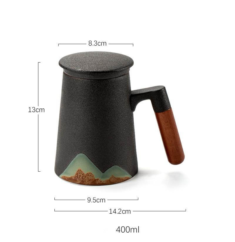 Sikunuo | Mountain Art Ceramic Tea Mugs With Filter
