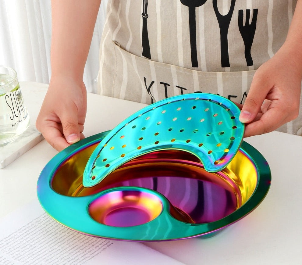Sikunuo | Creative Stainless Steel Double Breakfast Tray