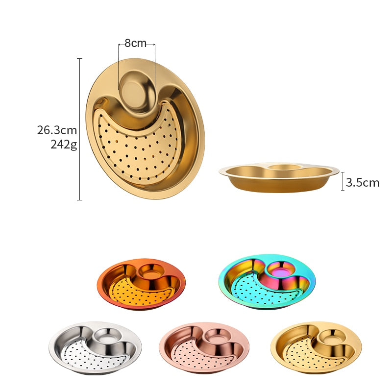 Sikunuo | Creative Stainless Steel Double Breakfast Tray
