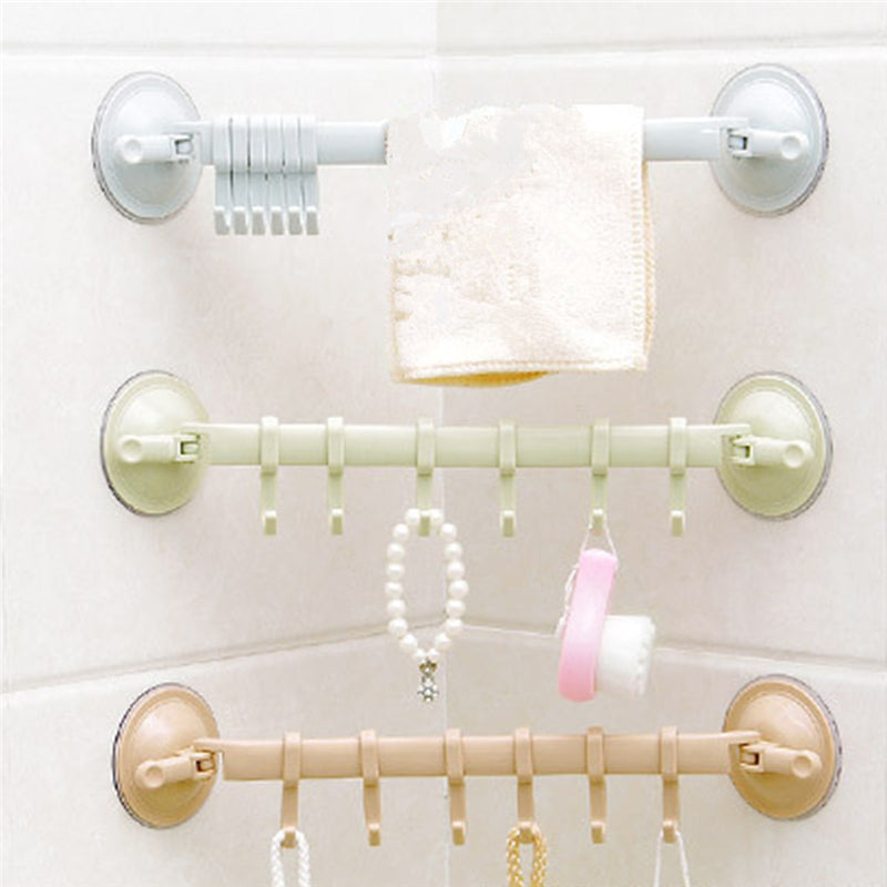 Sikunuo | Adjustable Hook Double Suction Towel Rack