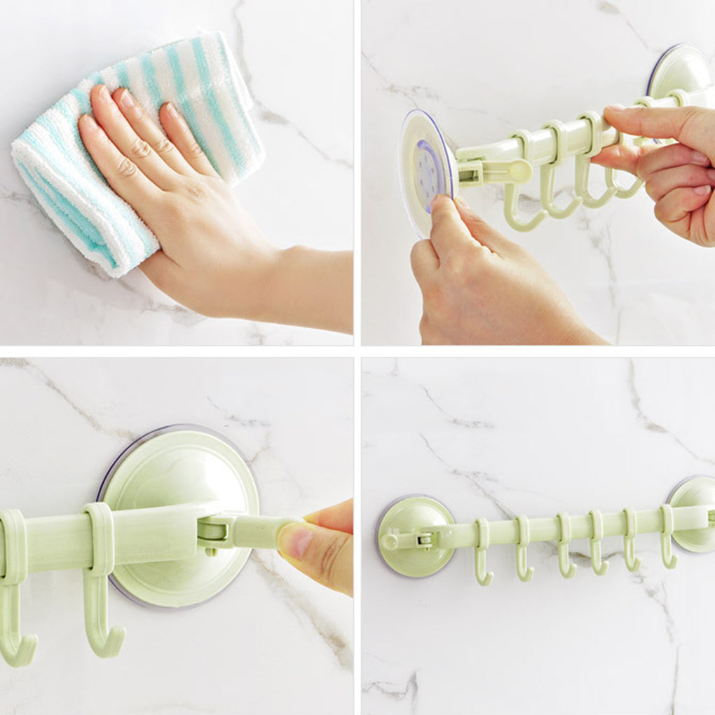 Sikunuo | Adjustable Hook Double Suction Towel Rack
