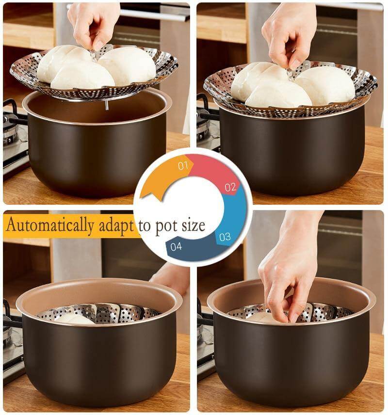 Sikunuo | Vegetable Folding Stainless Steel Steaming Rack