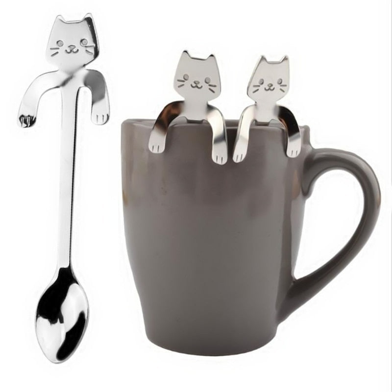 Sikunuo | Cute Cat Long Handle Tea Spoon