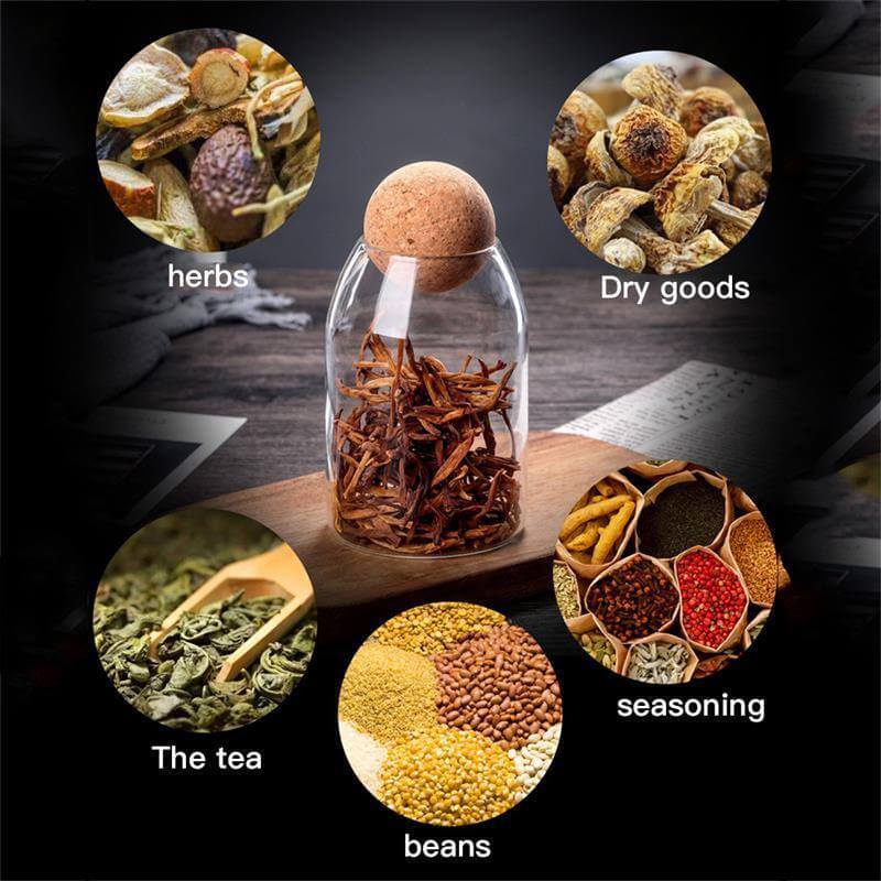 Sikunuo | Creative Glass Cork Storage Jar