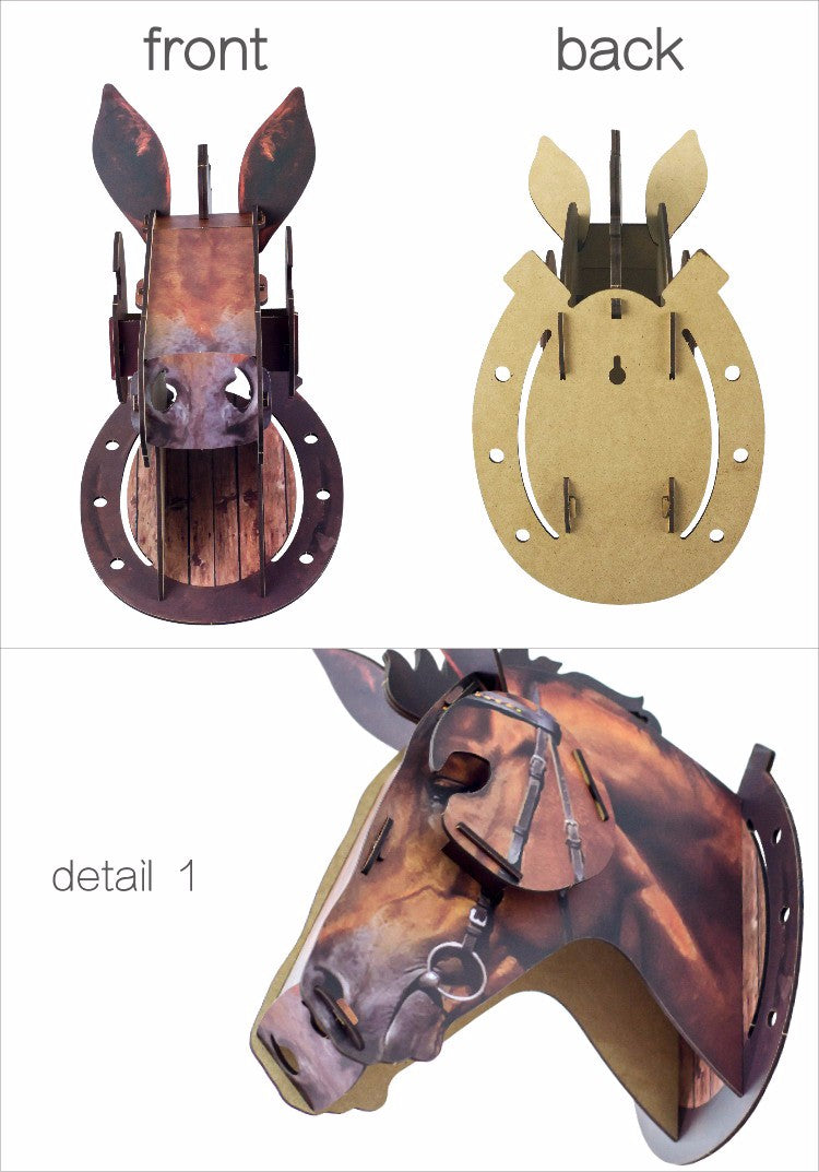 Sikunuo | 3D Wooden Craft Horse Hanging Wall Decor