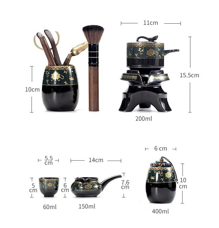 Sikunuo | Vintage Chinese Style Unique Ceramic Tea Set