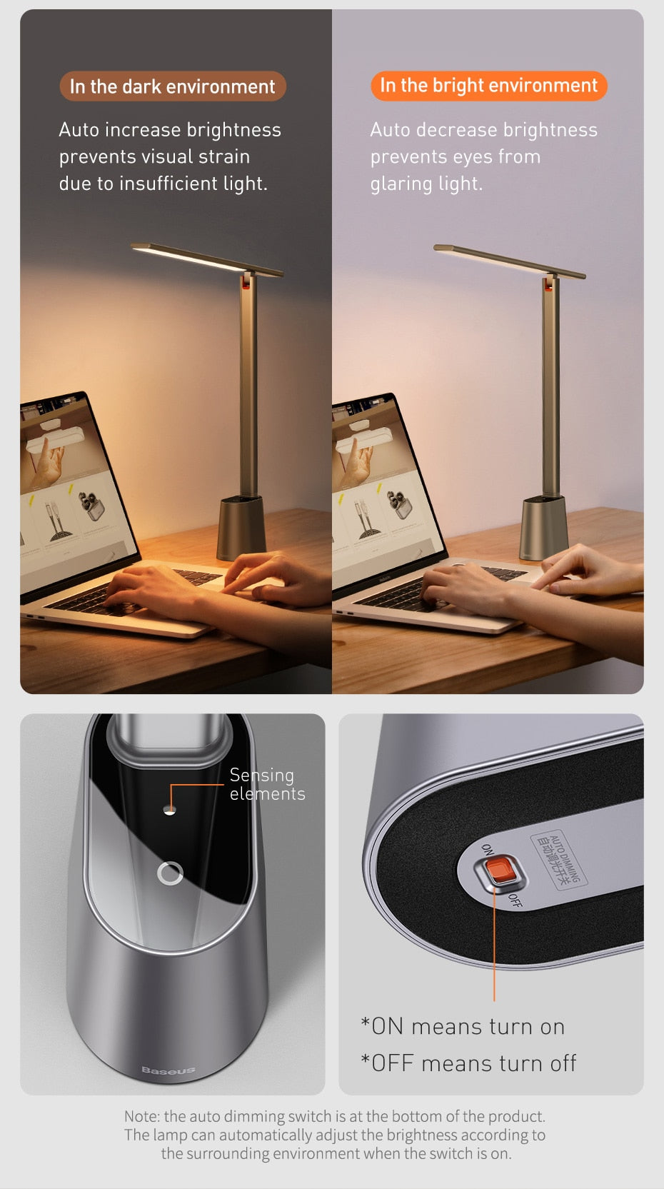 Sikunuo | Elegant Eye Protect Dimmable Smart Desk Lamp
