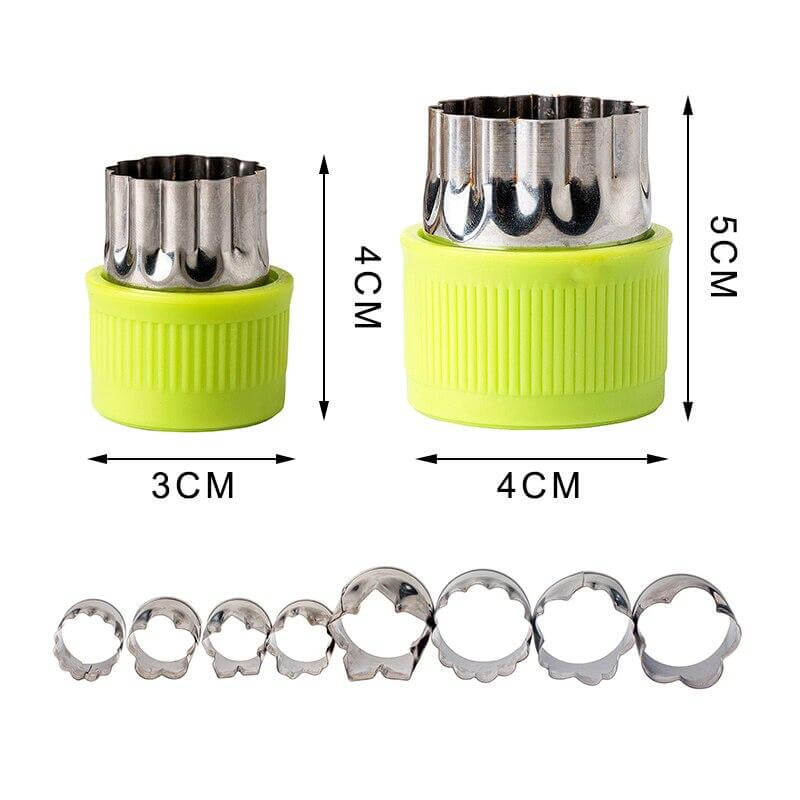 Sikunuo | 8pcs/Set Stainless Steel Puzzle Fruit Vegetable Cutter