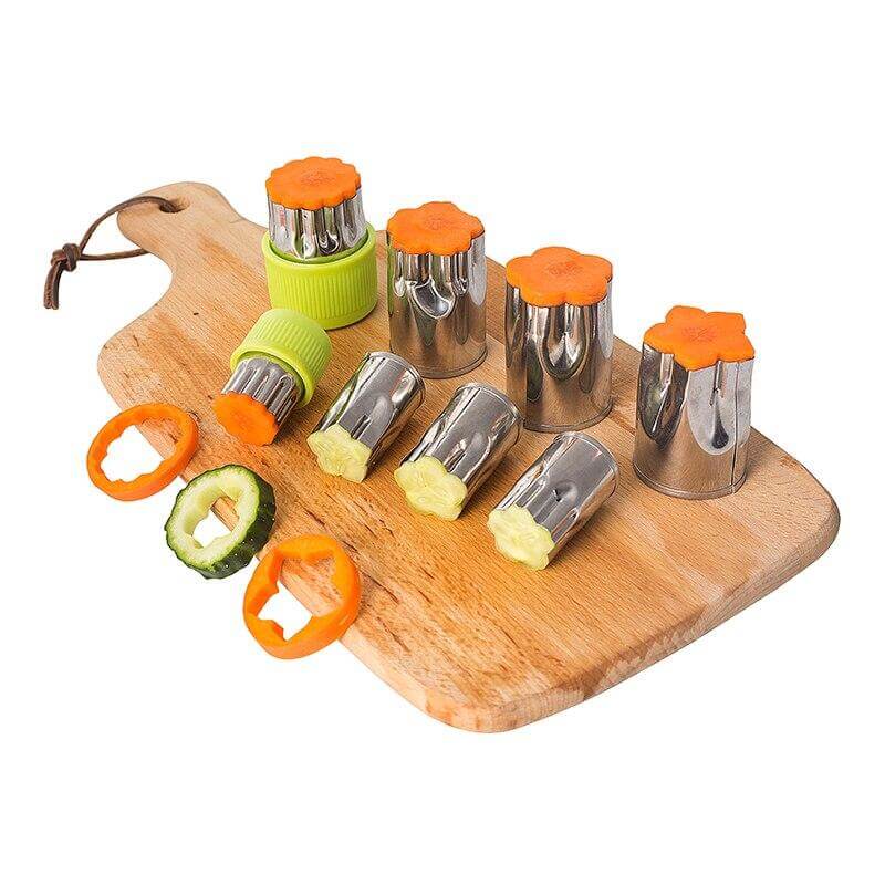 Sikunuo | 8pcs/Set Stainless Steel Puzzle Fruit Vegetable Cutter