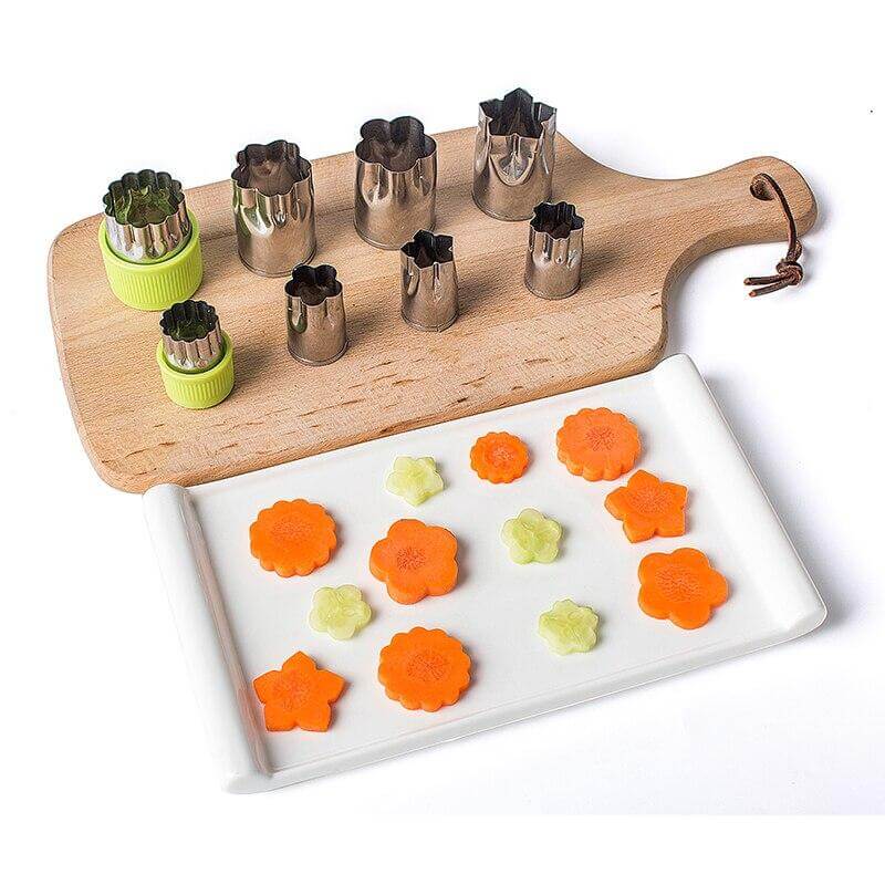 Sikunuo | 8pcs/Set Stainless Steel Puzzle Fruit Vegetable Cutter