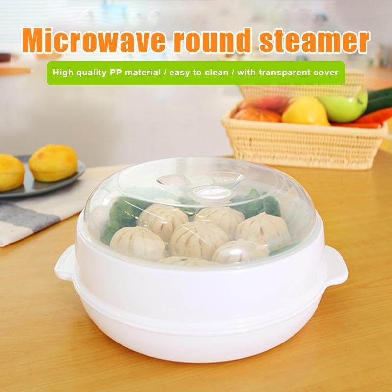 Sikunuo | Microwave Round Steamer Heater Bowl with Lid