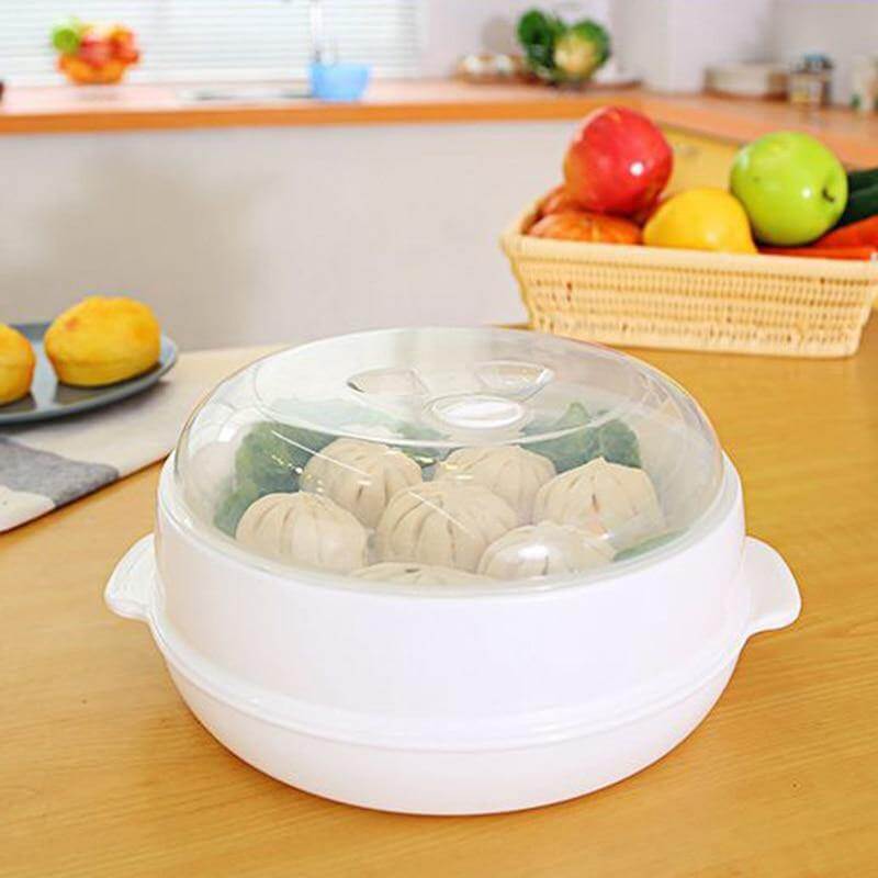 Sikunuo | Microwave Round Steamer Heater Bowl with Lid