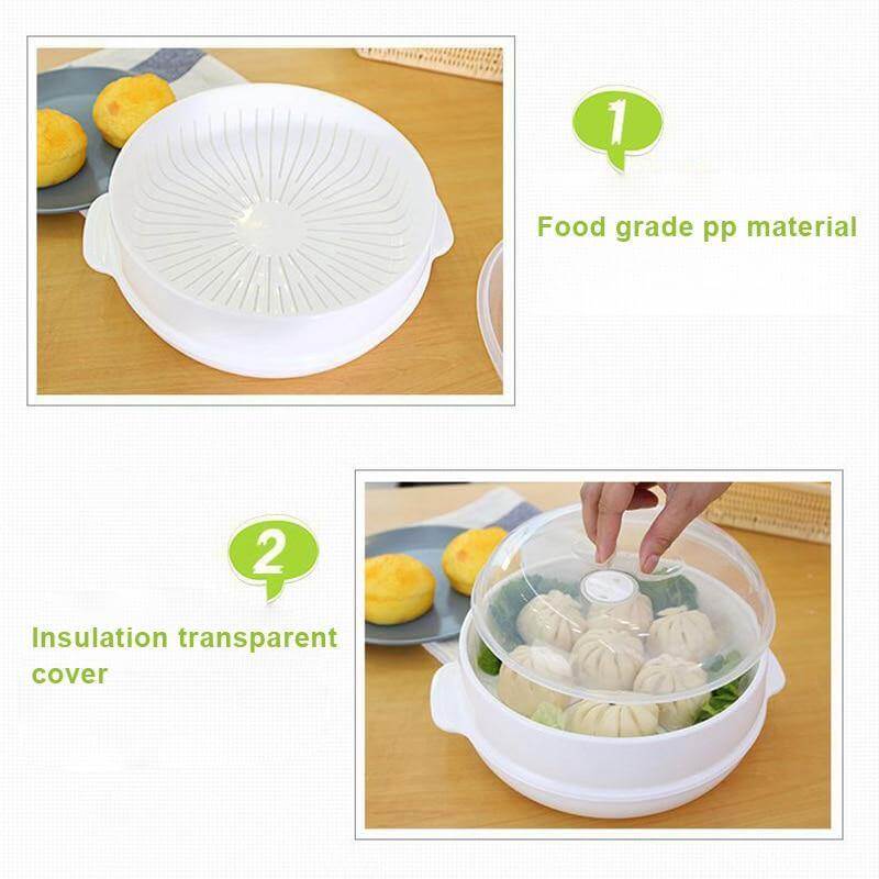 Sikunuo | Microwave Round Steamer Heater Bowl with Lid