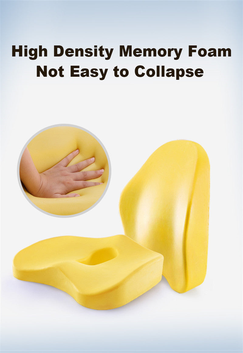 Sikunuo | Office Chair Memory Foam Cushion Pillow Set