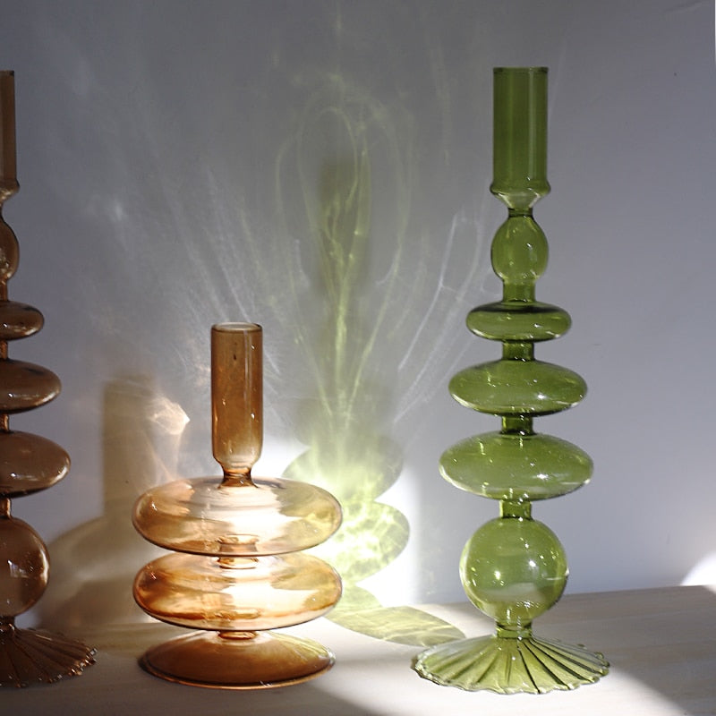 Sikunuo | Nordic Stylish Bubble Glass Candle Holder